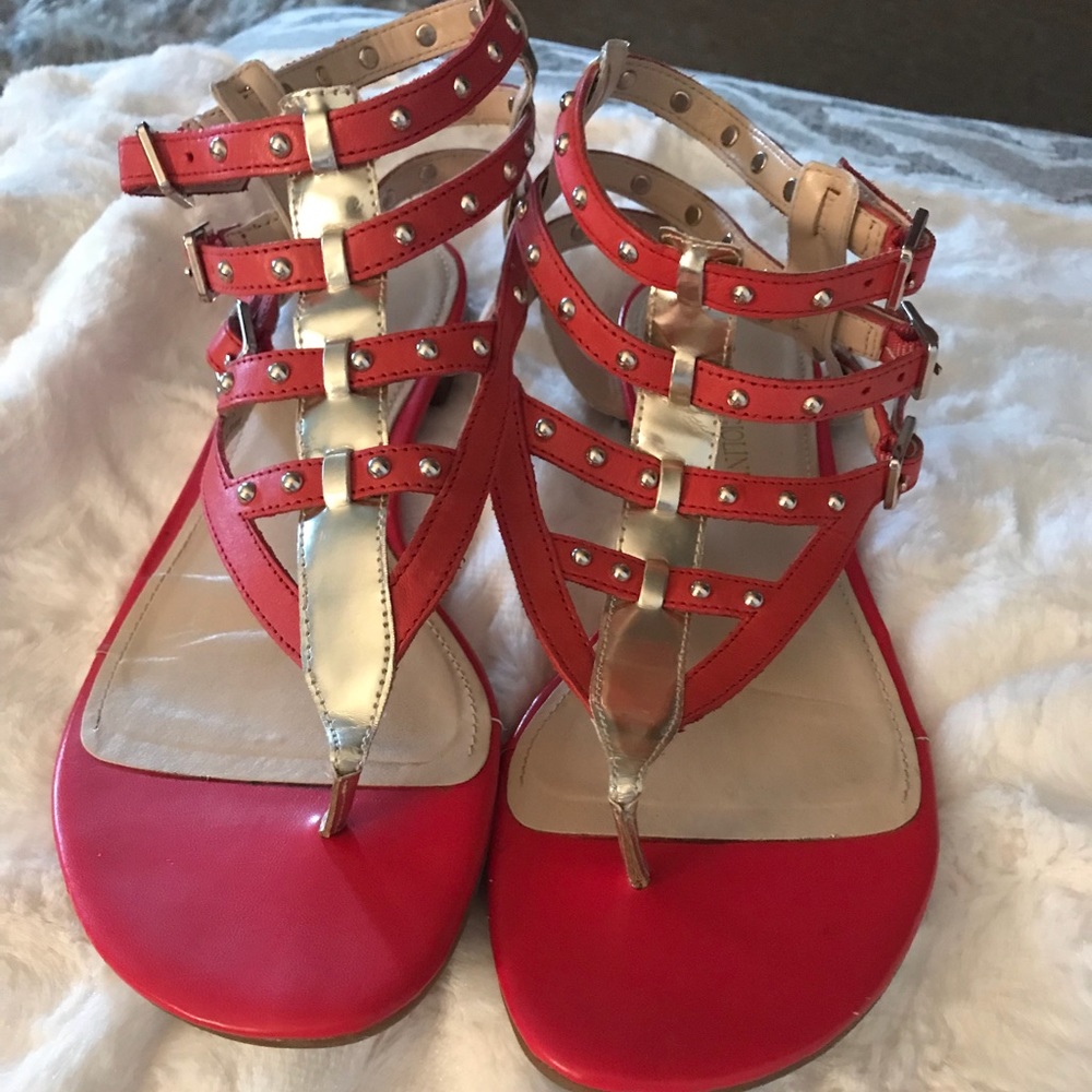 Enzo Angiolini Orange gold studded Sandals